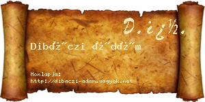 Dibáczi Ádám névjegykártya